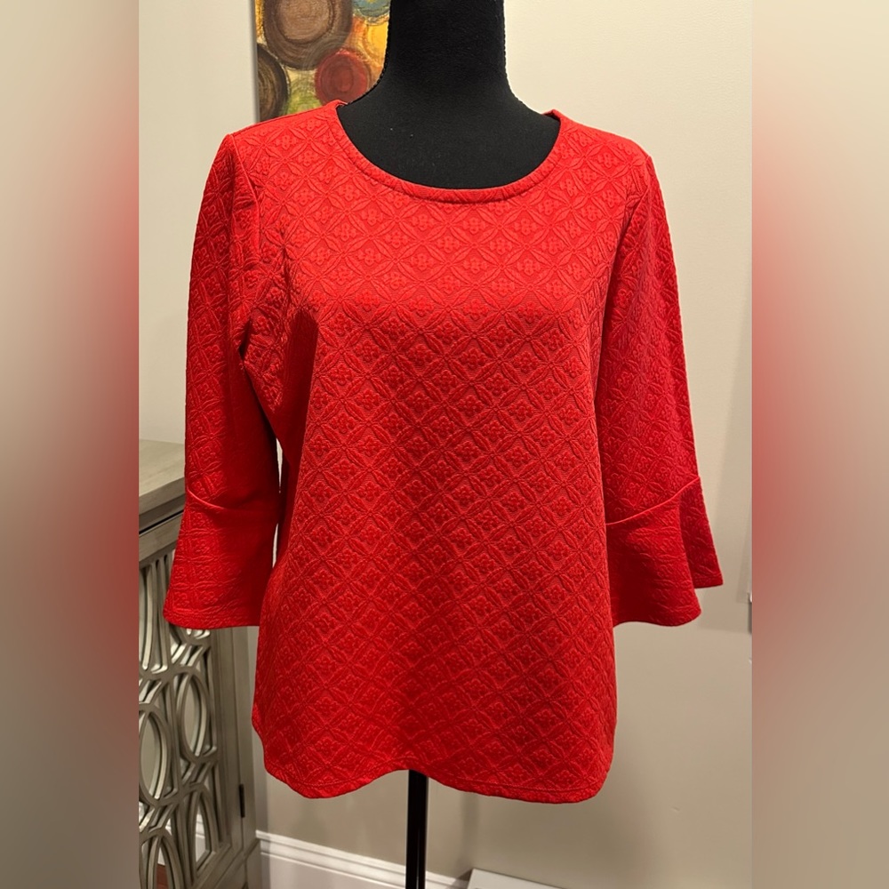 Chico’s Red Top 3/4 Sleeves